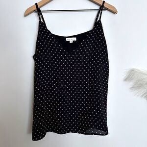 Socialite Scalloped Neckline Floral Polka Dot Camisole Blouse